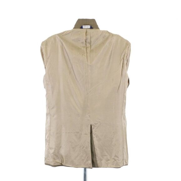 DAMAGED Land's End 42L Wool Check‎ Green Tan Red Windowpane Sport Coat 2 Button - Picture 14 of 14